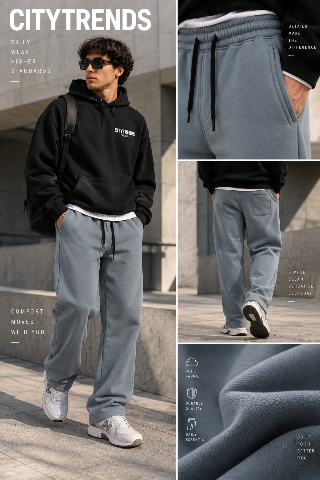 Pantalon Jogger Premium Bleu Ciel