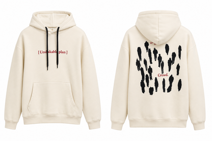 Hoodie Oversize “Unshakable Plan” – Beige Premium