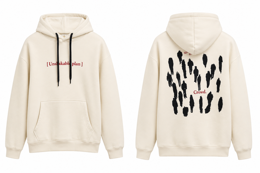 Hoodie Oversize “Unshakable Plan” – Beige Premium