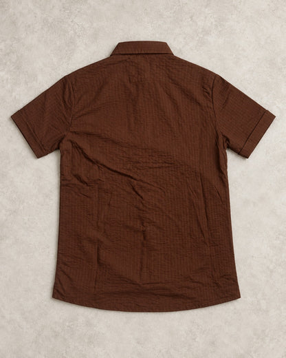 Chemise Premium Texturée Marron – Style Old Money Été