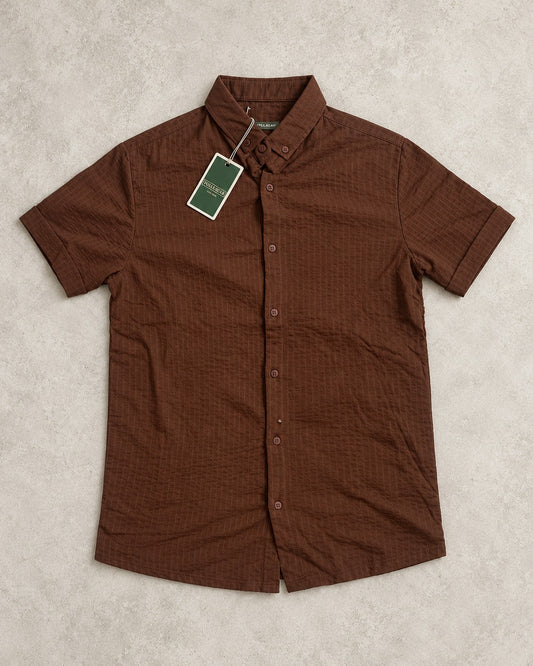 Chemise Premium Texturée Marron – Style Old Money Été