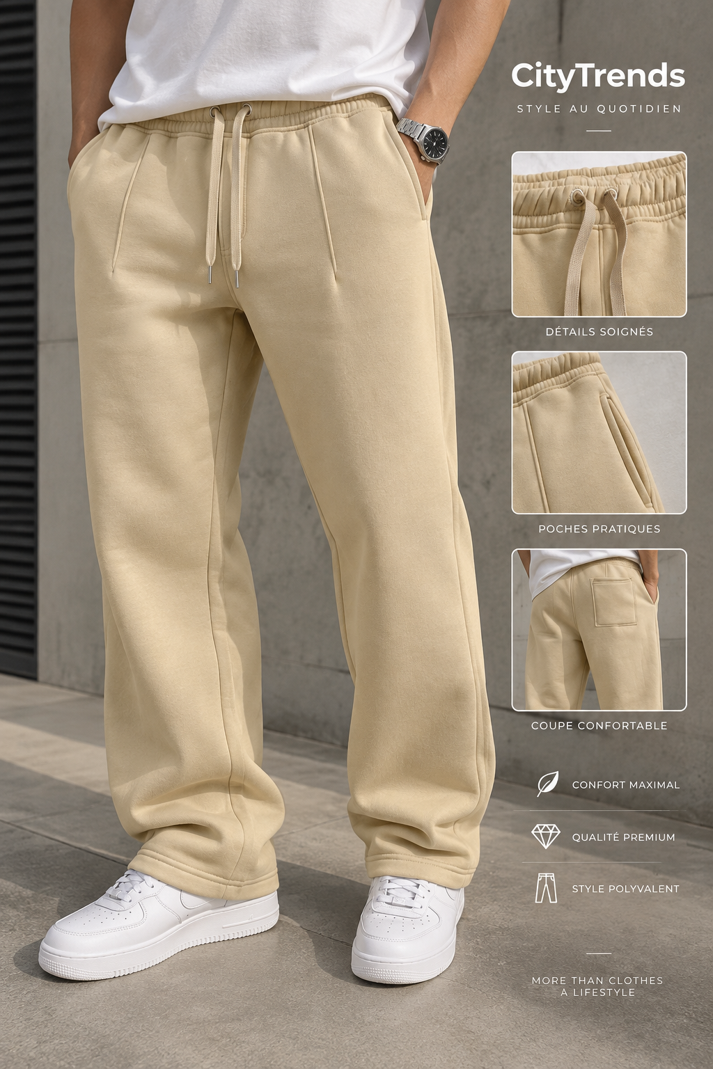 Pantalon Jogger Beige Premium – Style Minimaliste