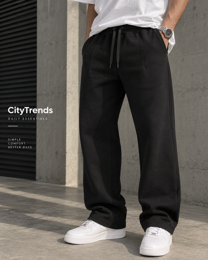 Pantalon Jogging Noir Coupe Droite – Confort & Style