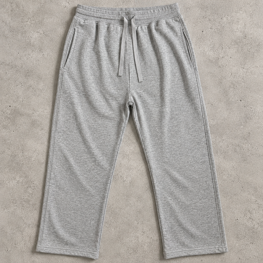 Pantalon Jogging Gris Chiné Coupe Droite – Confort & Style