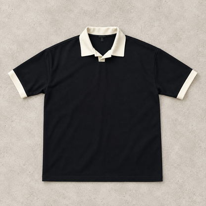 Polo Premium Noir & Blanc – Style Minimaliste