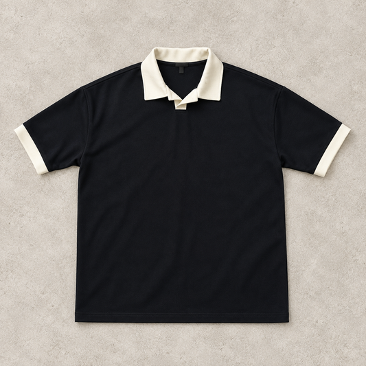 Polo Premium Noir & Blanc – Style Minimaliste