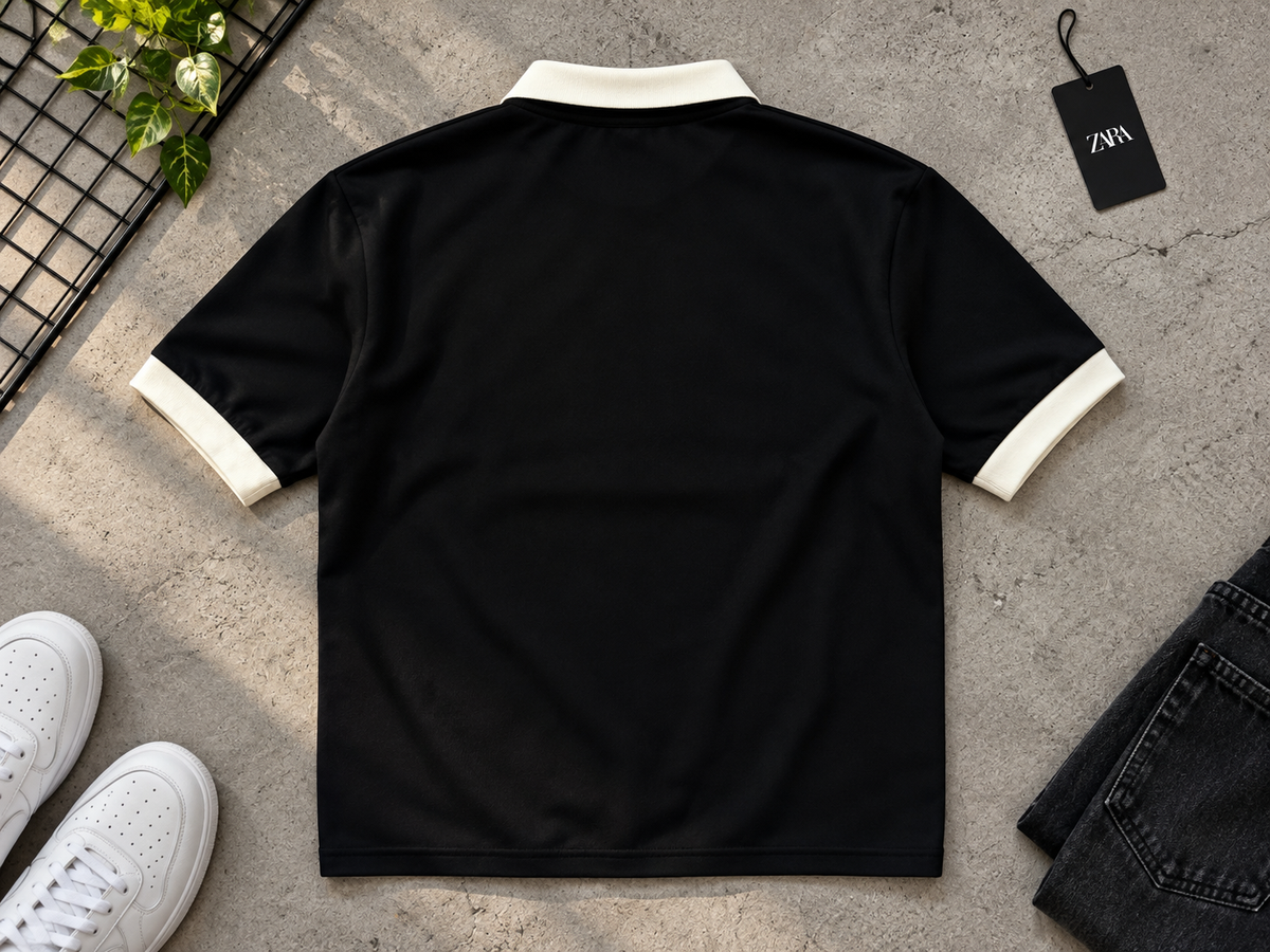 Polo Premium Noir & Blanc – Style Minimaliste