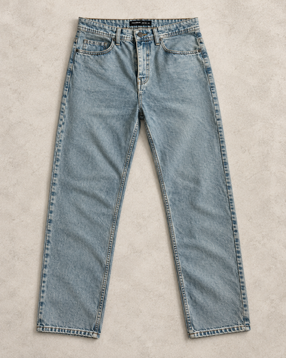 Jean Bleu Délavé Coupe Droite – Style Casual Premium