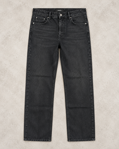 Jean Noir Délavé Coupe Droite – Style Premium