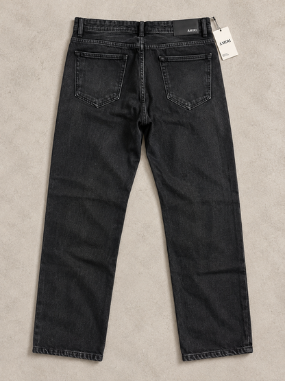 Jean Noir Délavé Coupe Droite – Style Premium