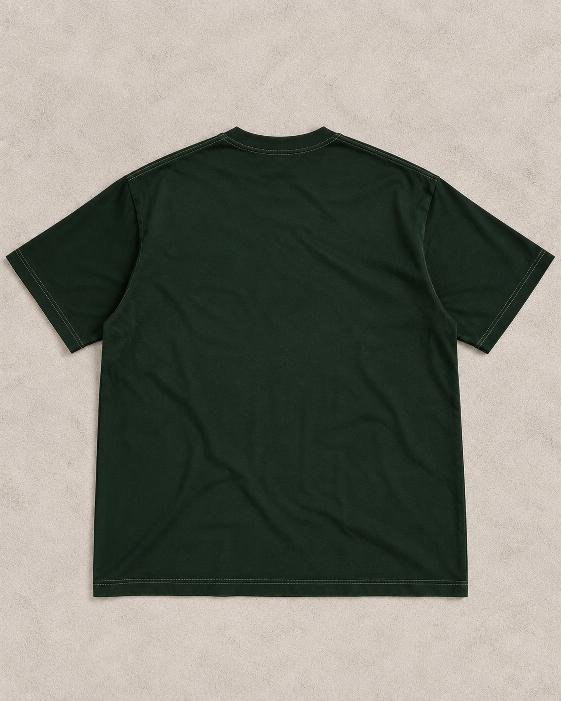 T-Shirt Vert Foncé Oversize à Logo Blanc – Style Casual Premium