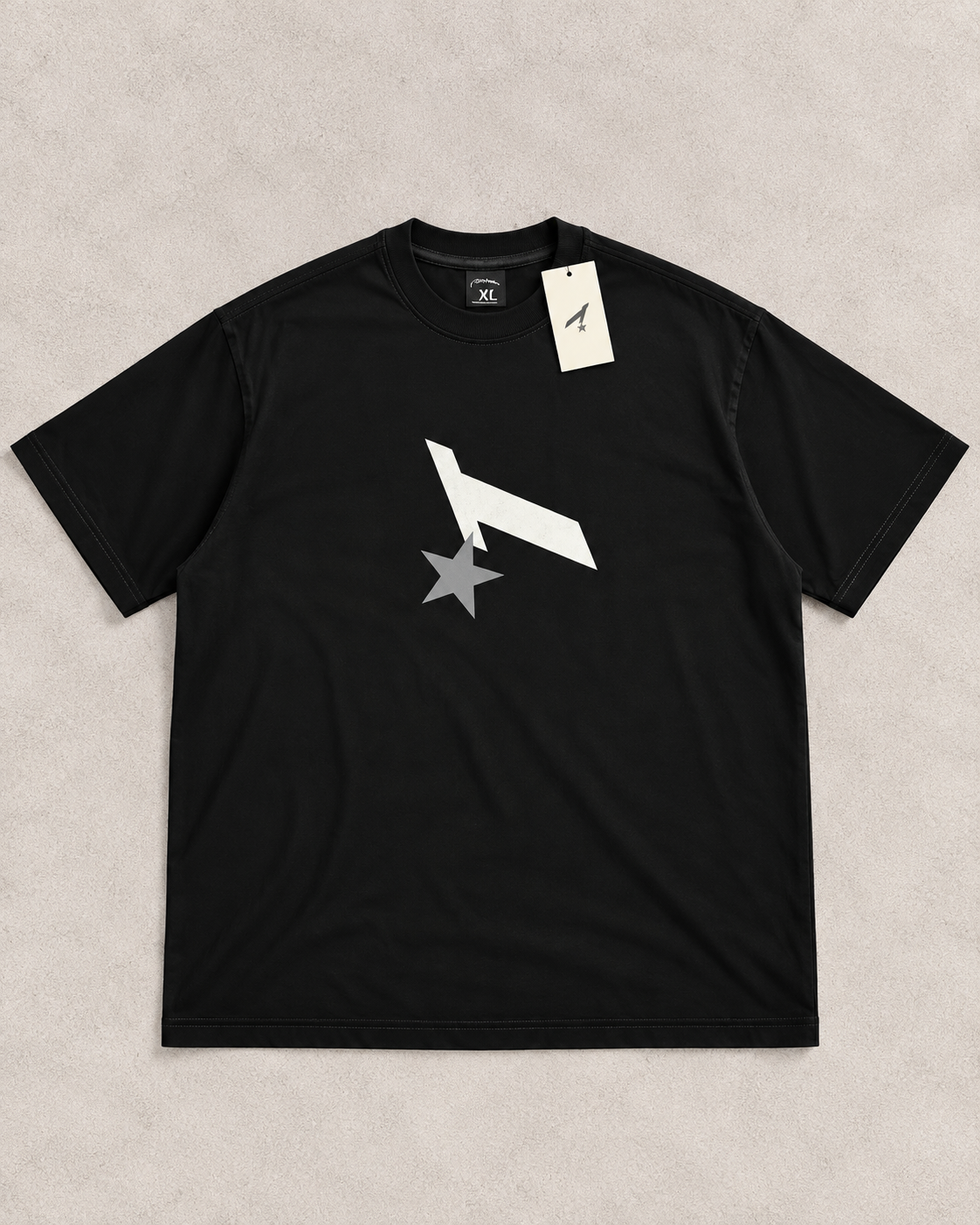 T-Shirt Noir Oversize à Imprimé Graphique – Style Streetwear Premium