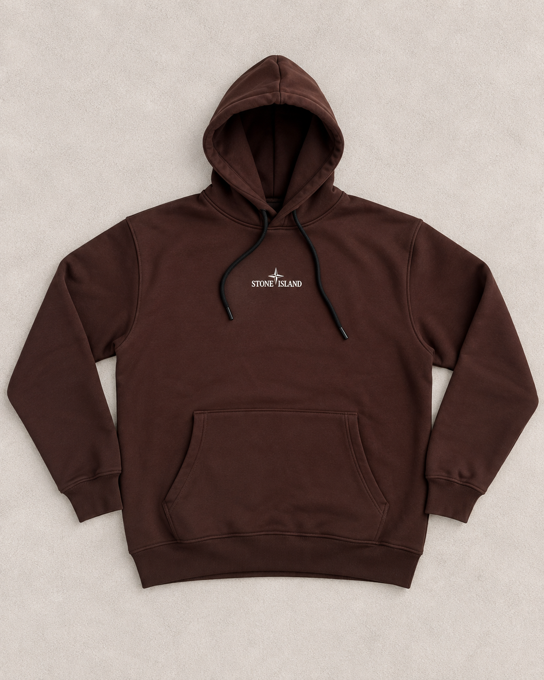Hoodie Marron à Capuche avec Imprimé Graphique – Style Premium