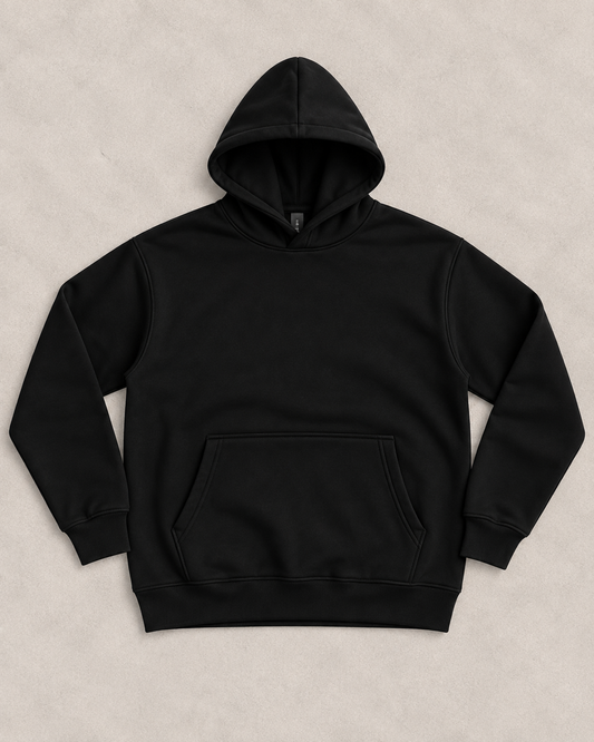 Hoodie Noir Minimaliste à Capuche – Style Premium