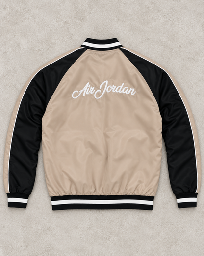 Veste Bomber Beige & Noire – Style Sport Premium