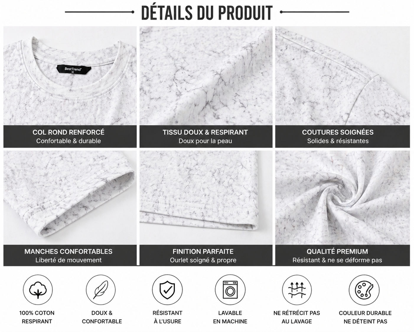 T-shirt Marble Wash – Style Moderne & Unique