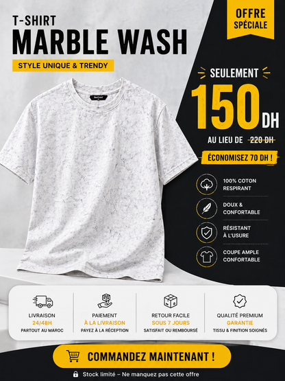 T-shirt Marble Wash – Style Moderne & Unique