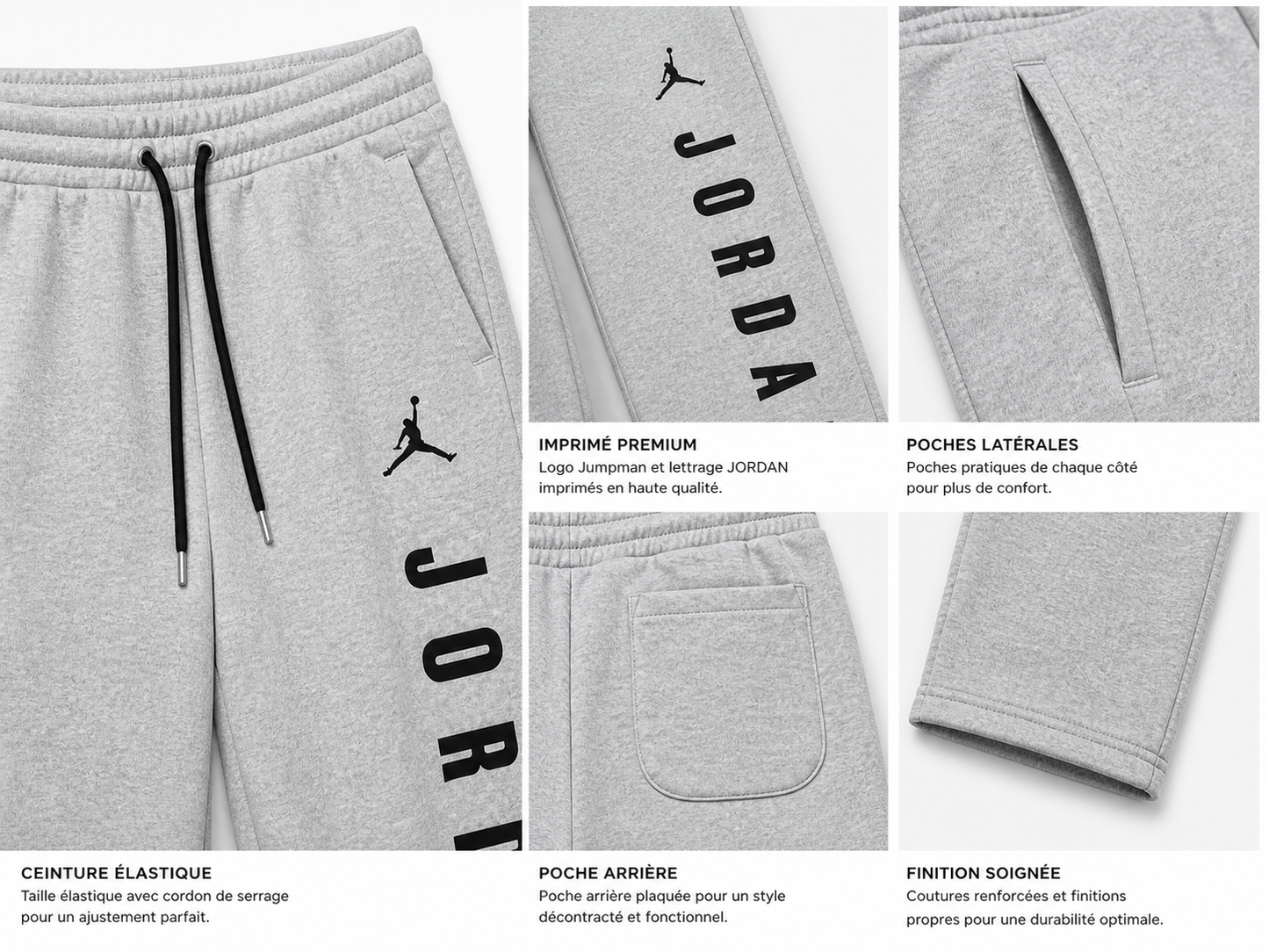 Pantalon Jordan Casual – Gris Premium