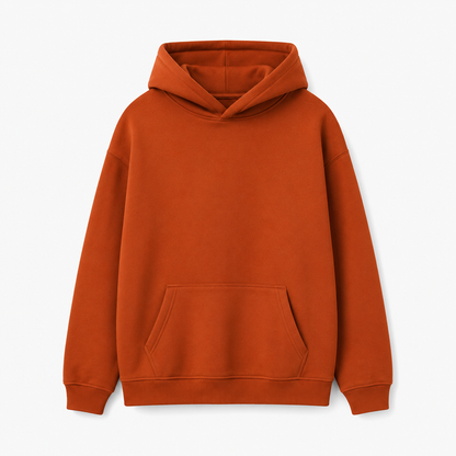 Hoodie Premium Oversize Homme – Orange Brique