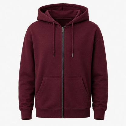 Hoodie Zip Premium Homme – Bordeaux
