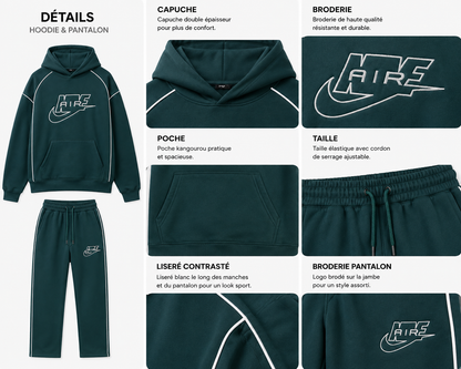 Ensemble Hoodie & Jogging AIRS – Vert Premium