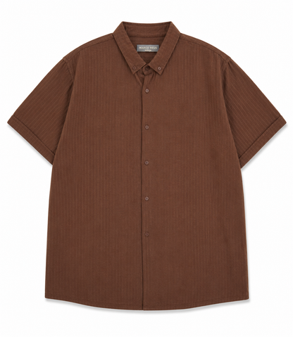 Chemise Premium Texturée Marron – Style Old Money Été