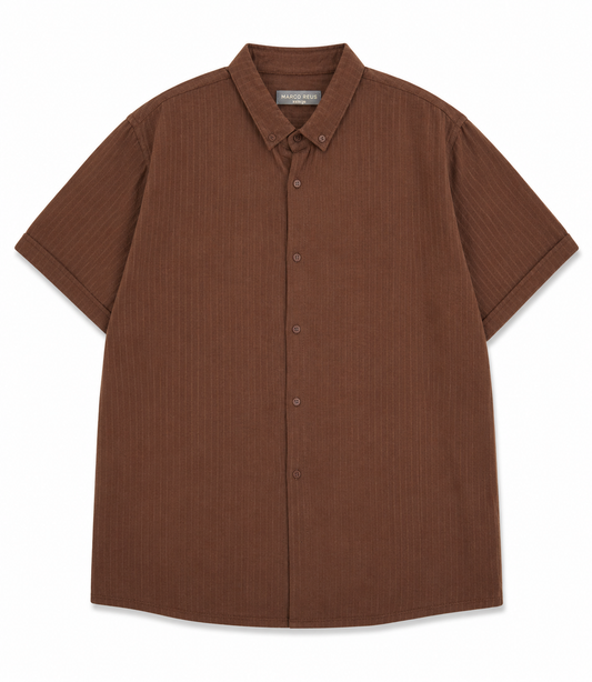 Chemise Premium Texturée Marron – Style Old Money Été