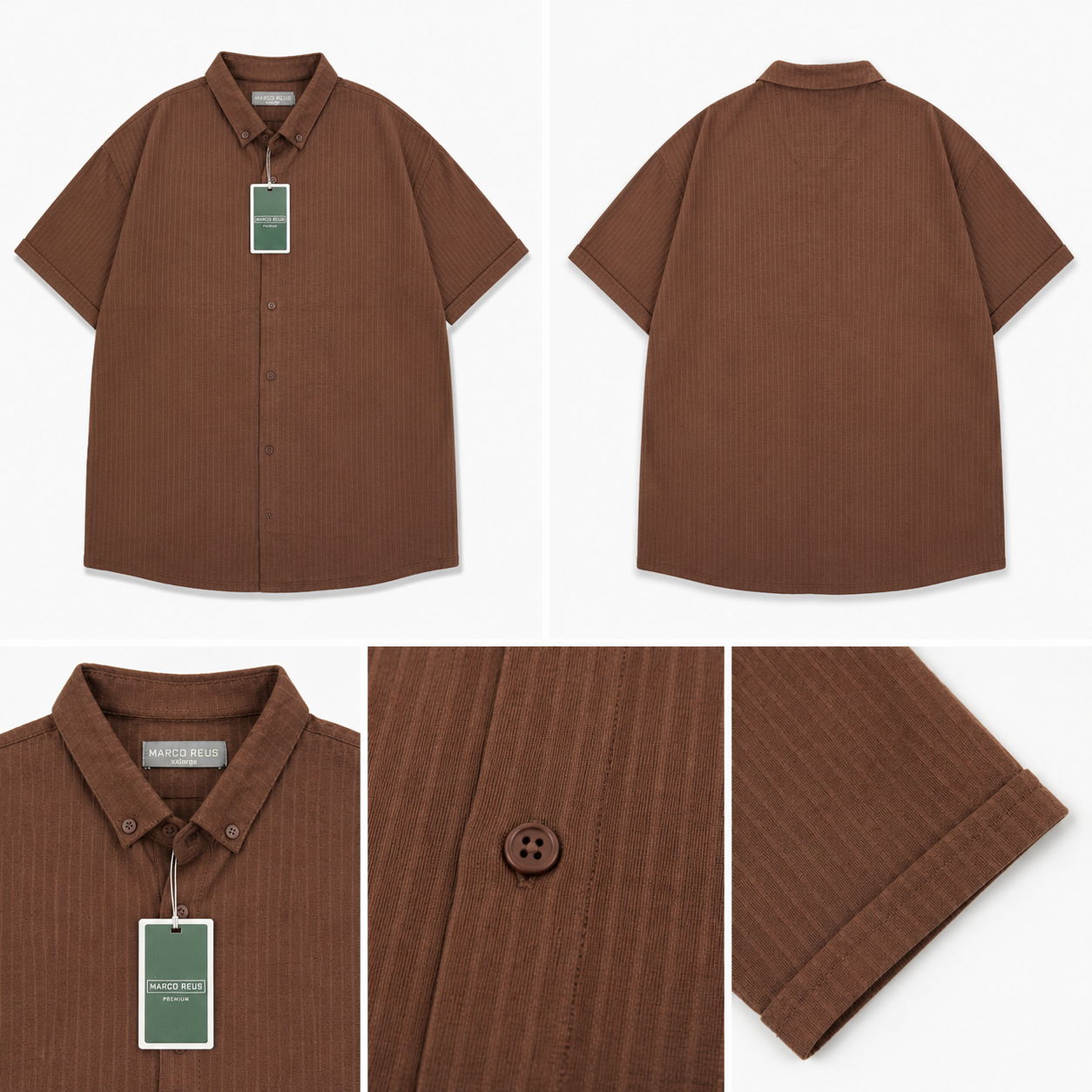 Chemise Premium Texturée Marron – Style Old Money Été