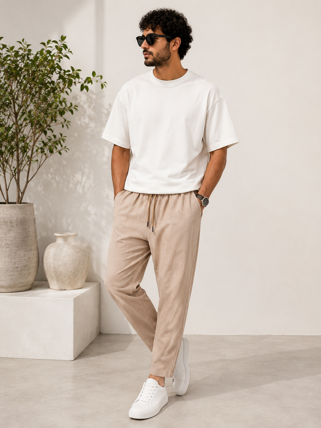 Pantalon Linen Premium Beige – Style Old Money