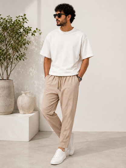 Pantalon Linen Premium Beige – Style Old Money