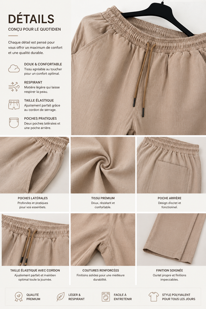 Pantalon Linen Premium Beige – Style Old Money
