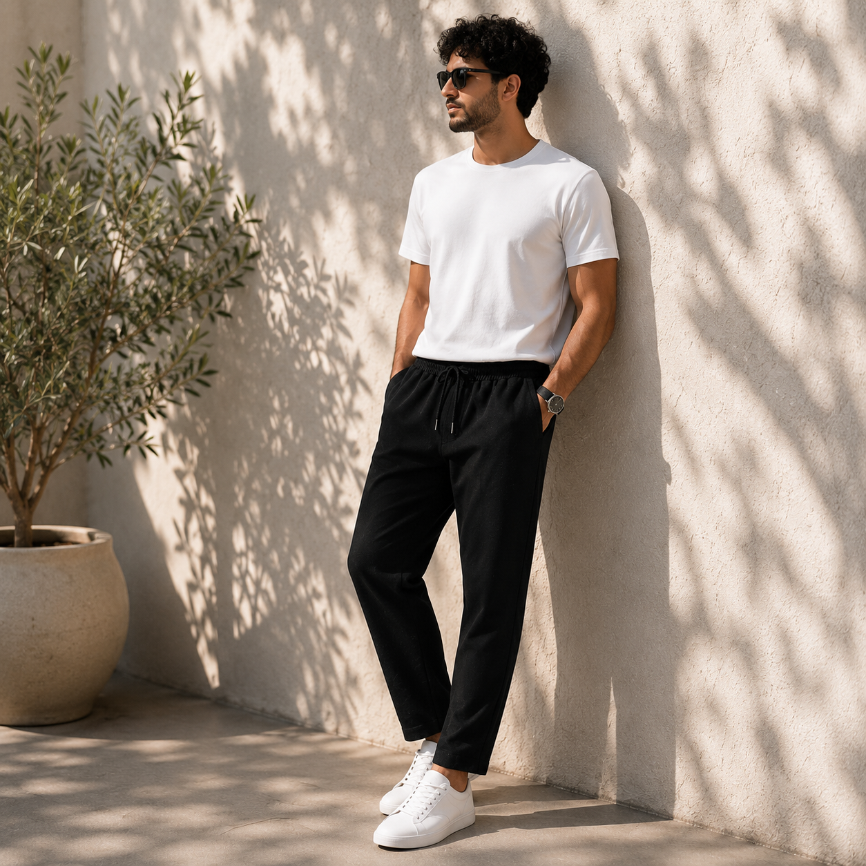 Pantalon Linen Premium Noire – Style Old Money