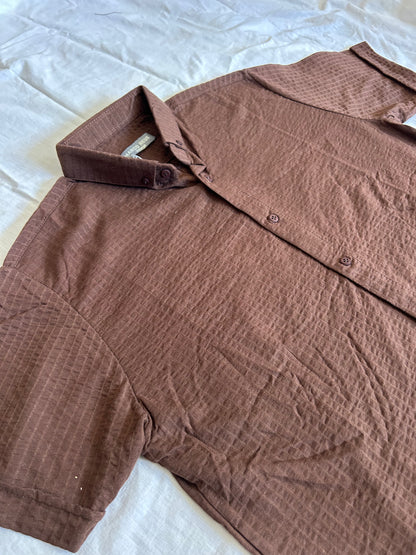 Chemise Premium Texturée Marron – Style Old Money Été