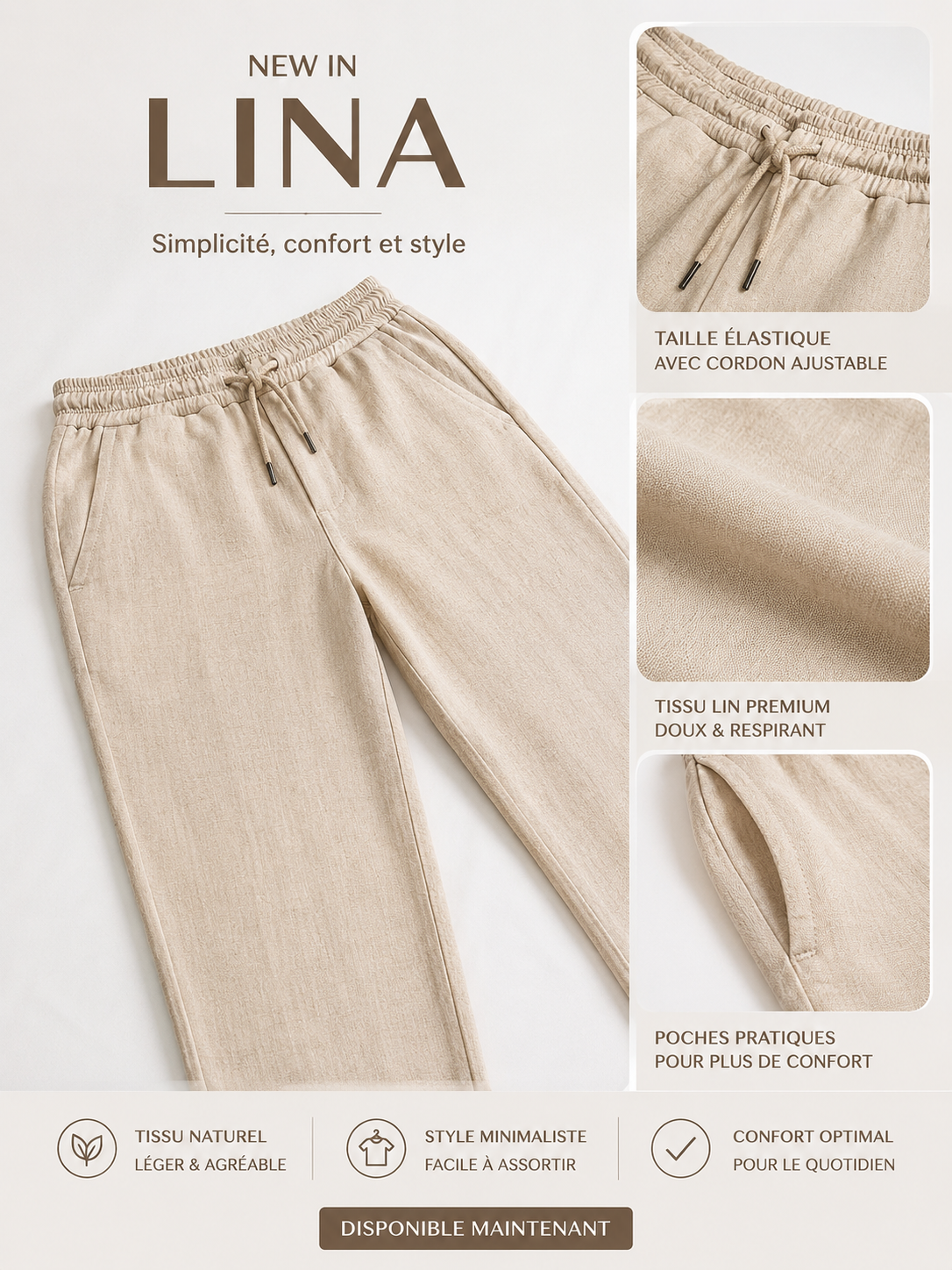 Pantalon Linen Premium Beige – Style Old Money